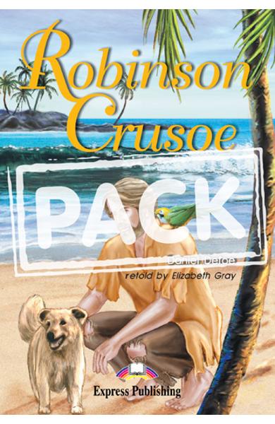 Literatura adaptata pentru copii Robinson Crusoe (carte + audio CD)