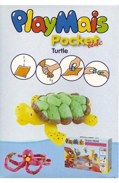 Material de construit şi modelat playmais pochet line turtle